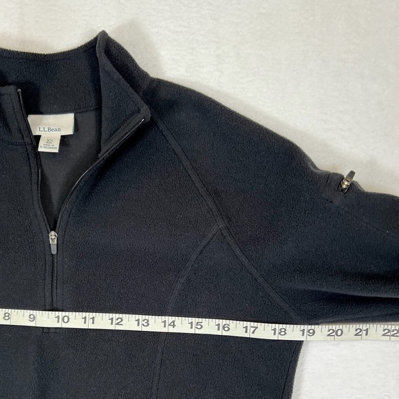 L.L. BEAN Women's Black Fleece Quarter Zip Pullover Jacket Gorpcore Cozy Size XS - Picture 11 of 11